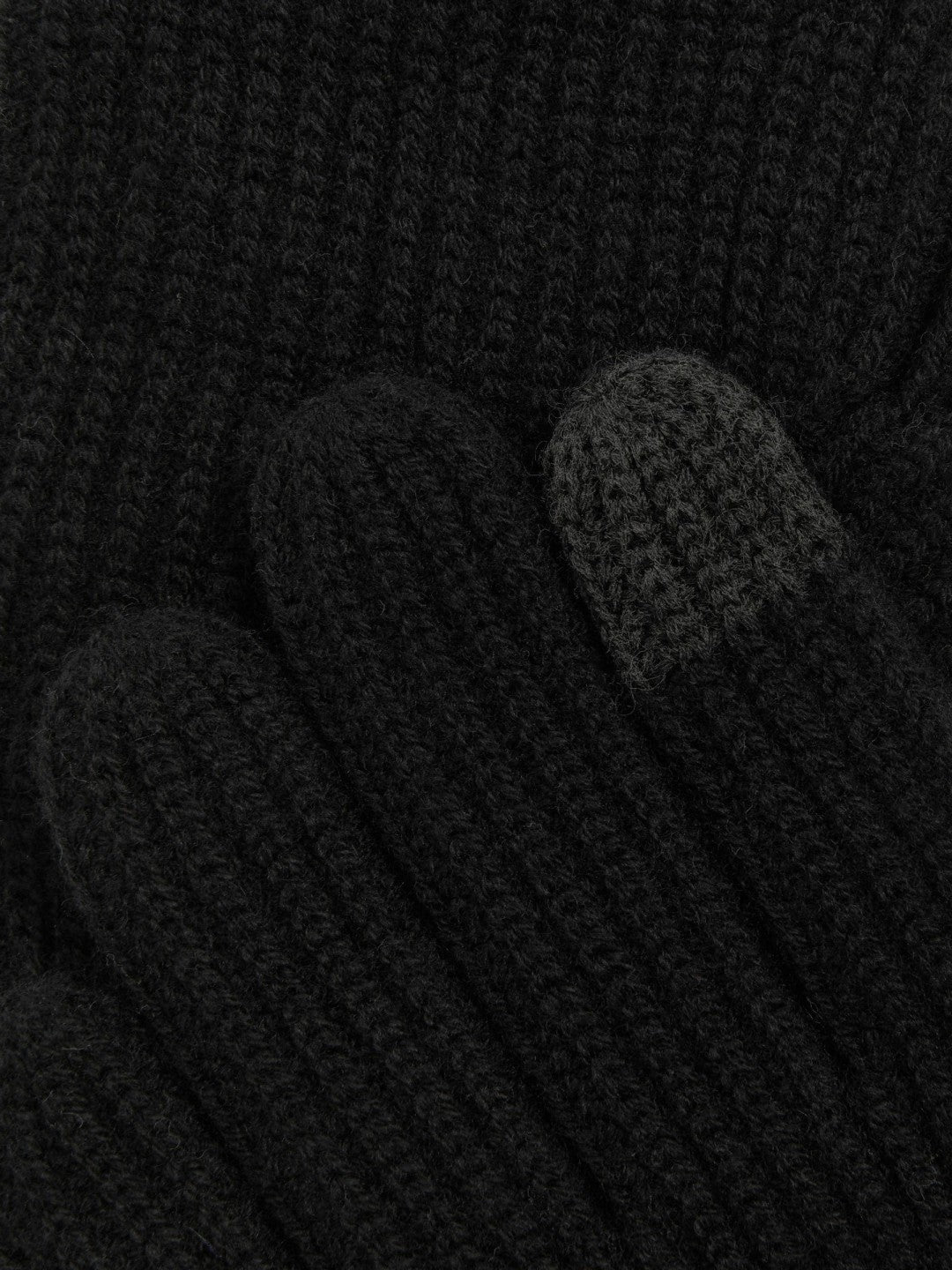 Ribbed-Merino Touchscreen Gloves Black | Men
