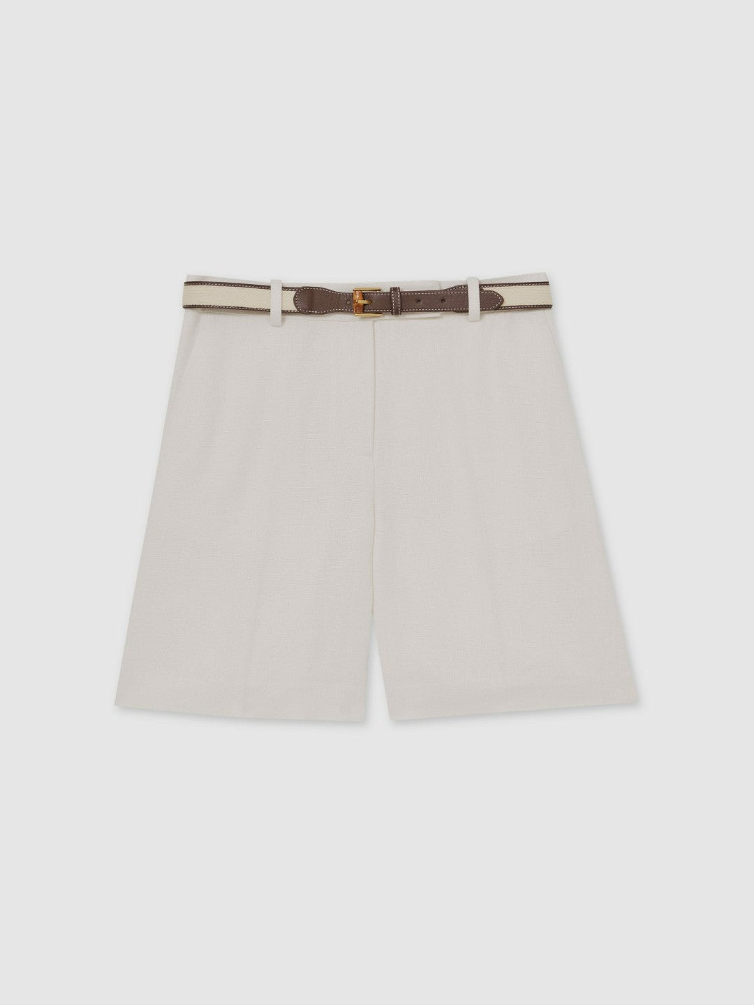Petite Linen-Blend Bermuda Shorts White | Women