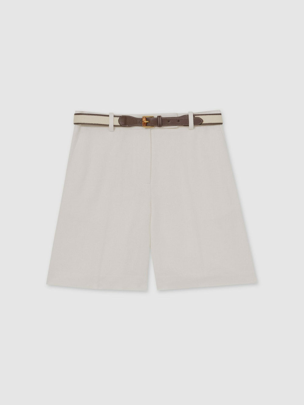 Petite Linen-Blend Bermuda Shorts White | Women