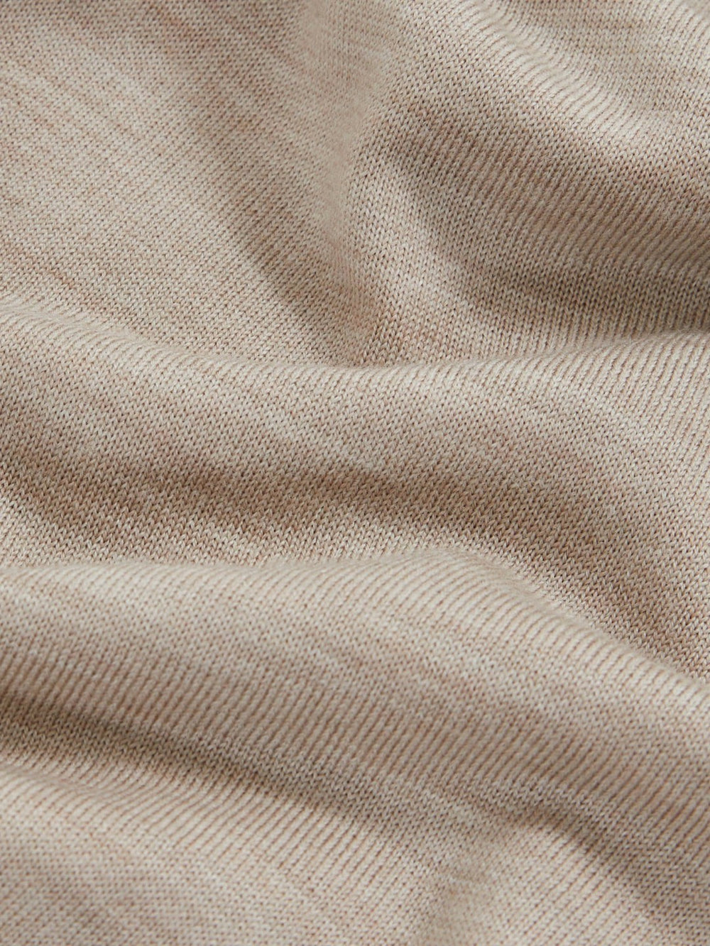 Merino Wool Open Collar Polo Shirt Wheat Melange | Men