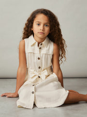 4-9 yrs Tie-Waist Collared Dress Ivory | Children & Baby