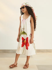 4-9 yrs  | NYBG Floral Maxi Dress With Linen Ivory | Children & Baby