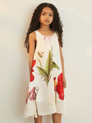 4-9 yrs  | NYBG Floral Maxi Dress With Linen Ivory | Children & Baby