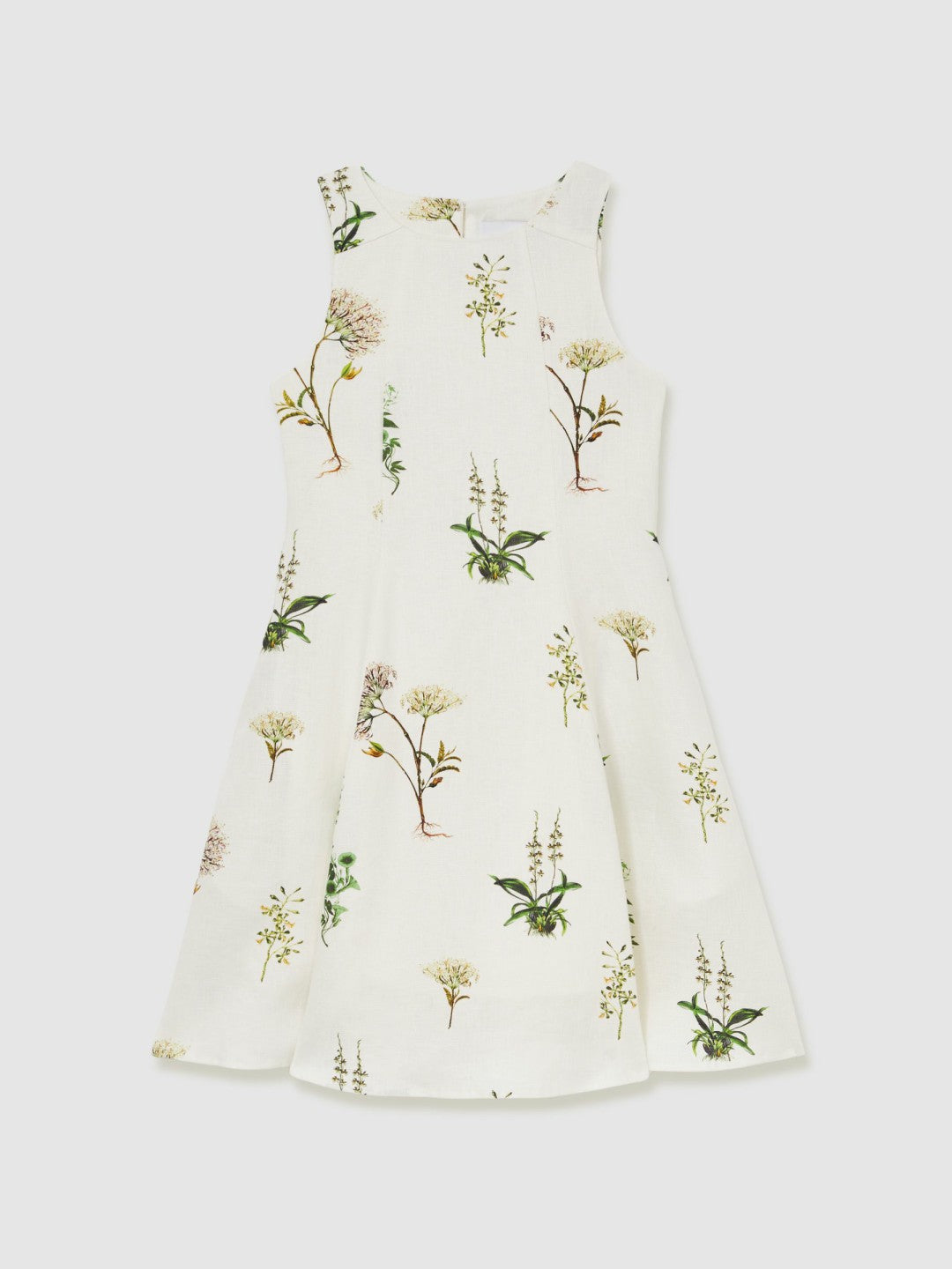 13-14 yrs  | NYBG Linen Floral Flared Dress Ivory | Children & Baby