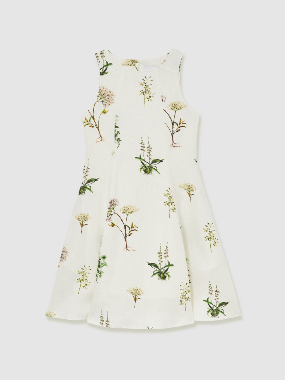 13-14 yrs  | NYBG Linen Floral Flared Dress Ivory | Children & Baby