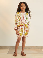 4-9 yrs  | NYBG Satin Floral-Print Shorts Ivory | Children & Baby