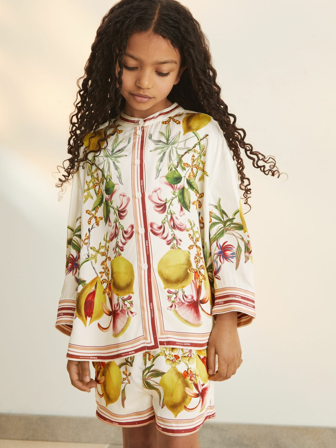 4-9 yrs  | NYBG Satin Floral-Print Shirt Ivory | Children & Baby