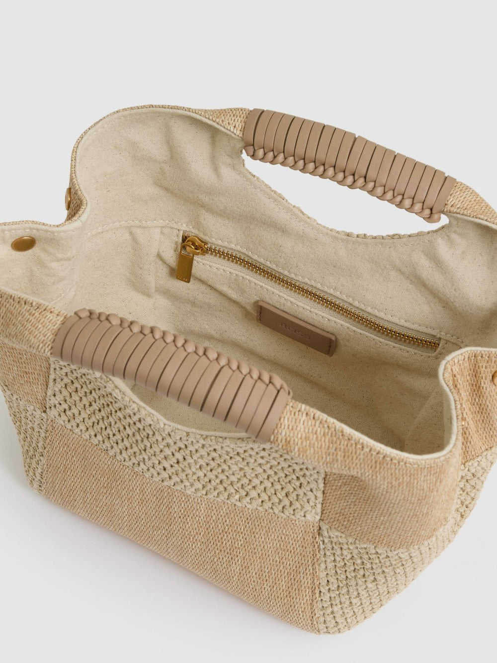 Raffia Patchwork Clutch Bag Natural | Women