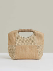 Raffia Patchwork Clutch Bag Natural | Women