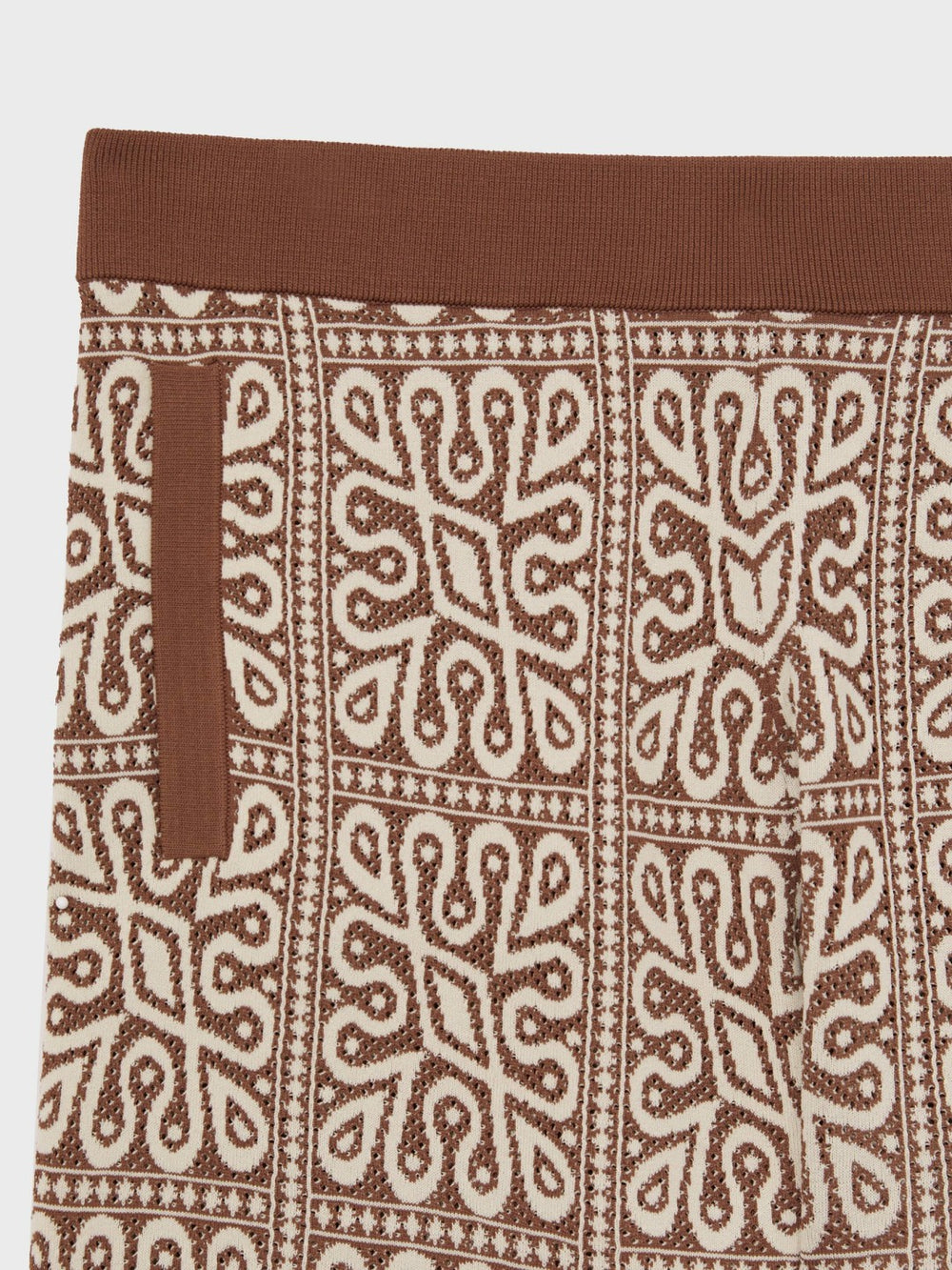Tile Pattern Knit Shorts Brown/White | Men