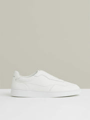 Leather Elasticated-Lace Trainers White | Men
