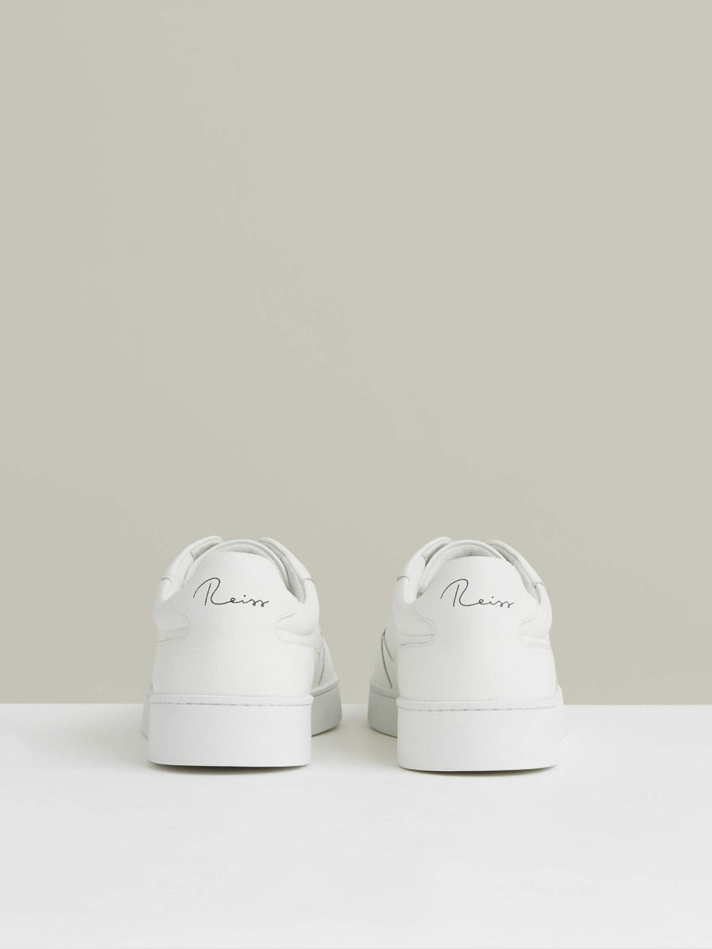 Leather Elasticated-Lace Trainers White | Men