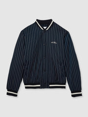 Les Deux Technical Varsity Jacket Navy Stripe | Men