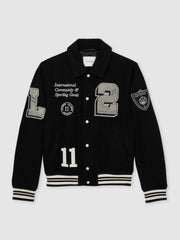 Les Deux Wool-Blend Varsity Jacket Black | Men