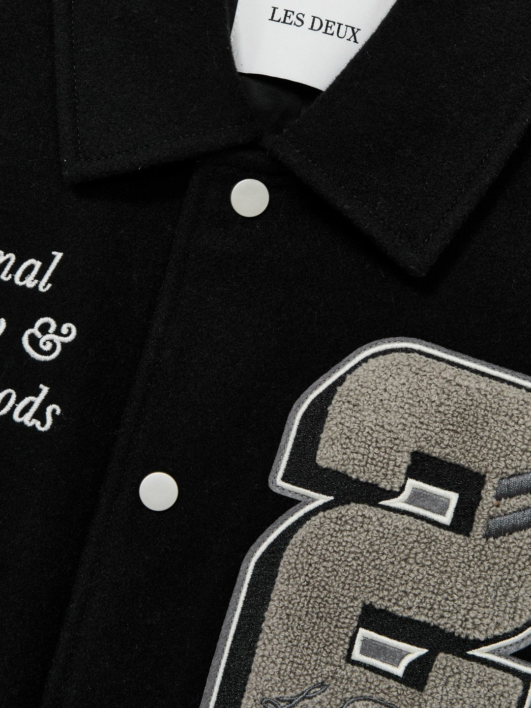 Les Deux Wool-Blend Varsity Jacket Black | Men