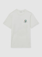Les Deux 100% Cotton Café Print T-Shirt Ivory Print | Men