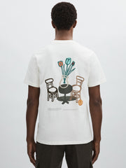 Les Deux 100% Cotton Café Print T-Shirt Ivory Print | Men