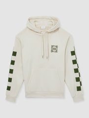Les Deux 100% Cotton Goods Print Hoodie Ivory/Green | Men