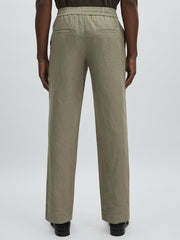 Les Deux Drawstring Trousers Green/Ivory | Men