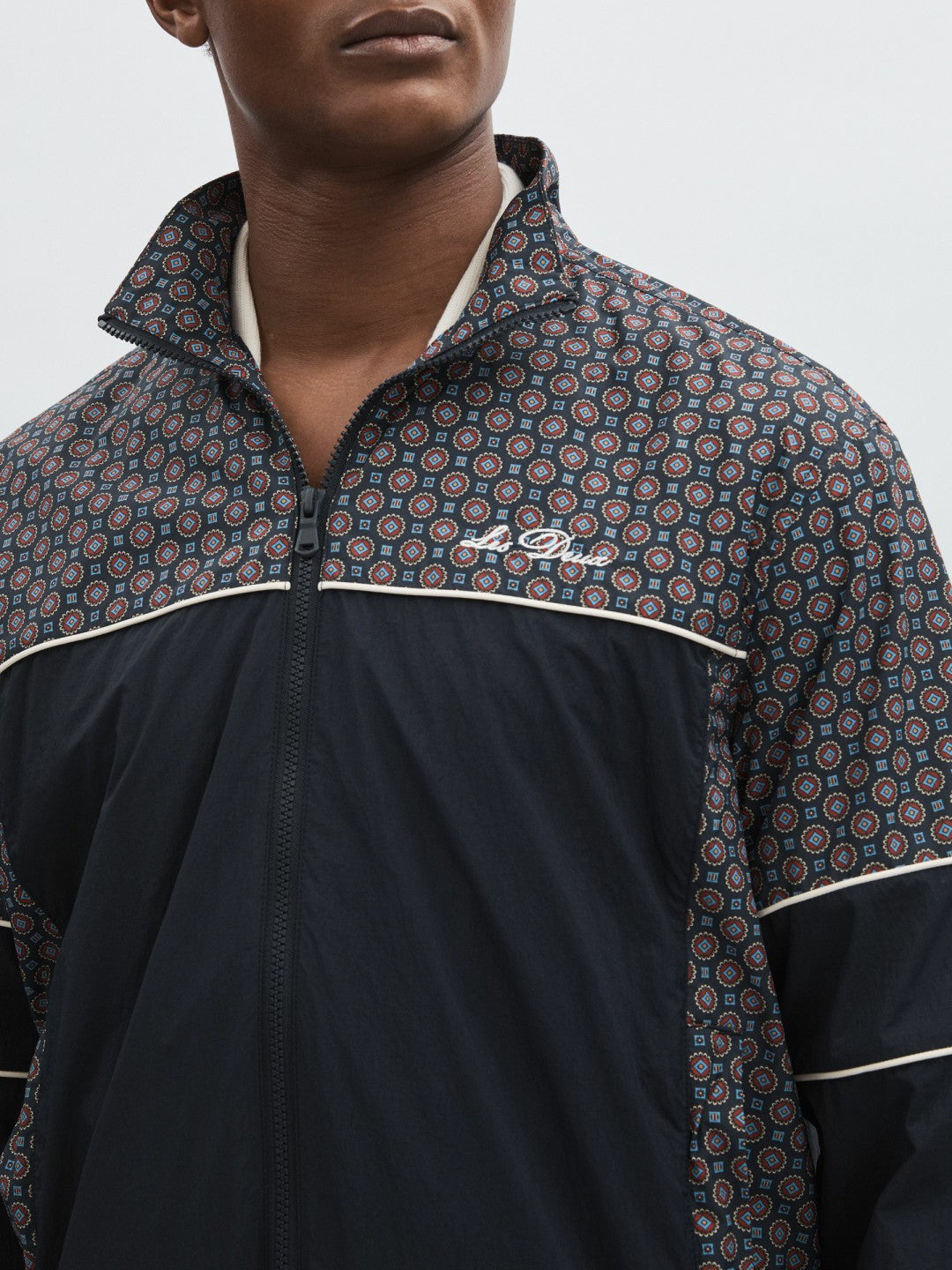 Les Deux Printed Track Jacket Dark Navy | Men