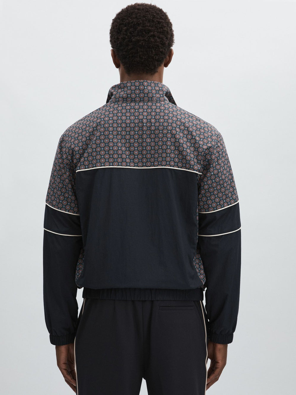 Les Deux Printed Track Jacket Dark Navy | Men