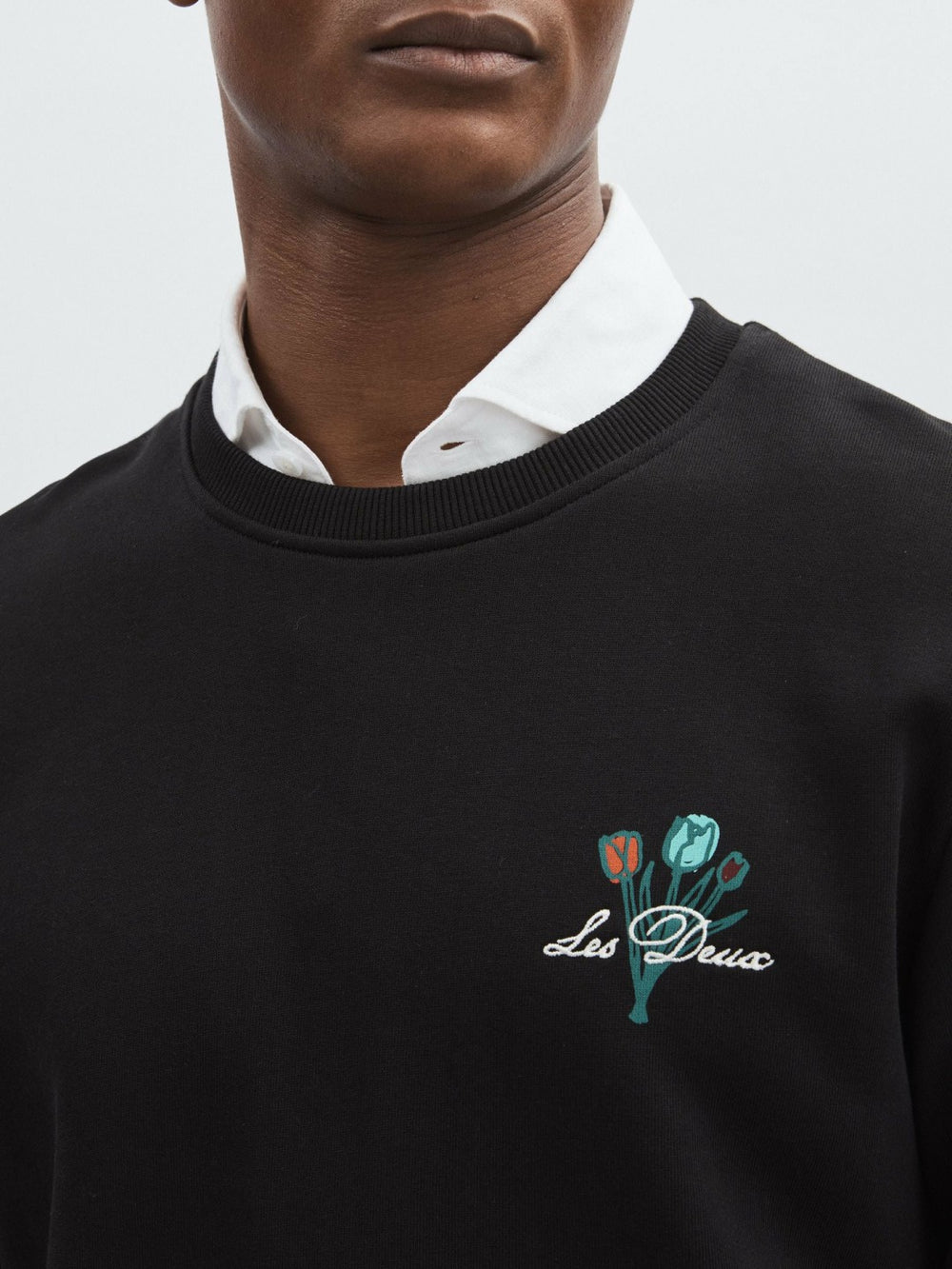 Les Deux Cotton Café Sweatshirt Black Print | Men