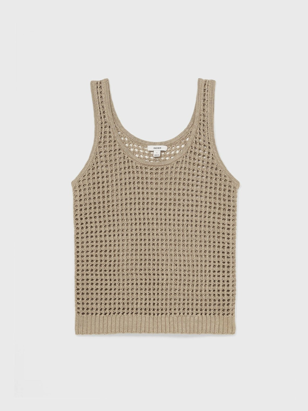 Linen Open Knit Vest Stone | Women