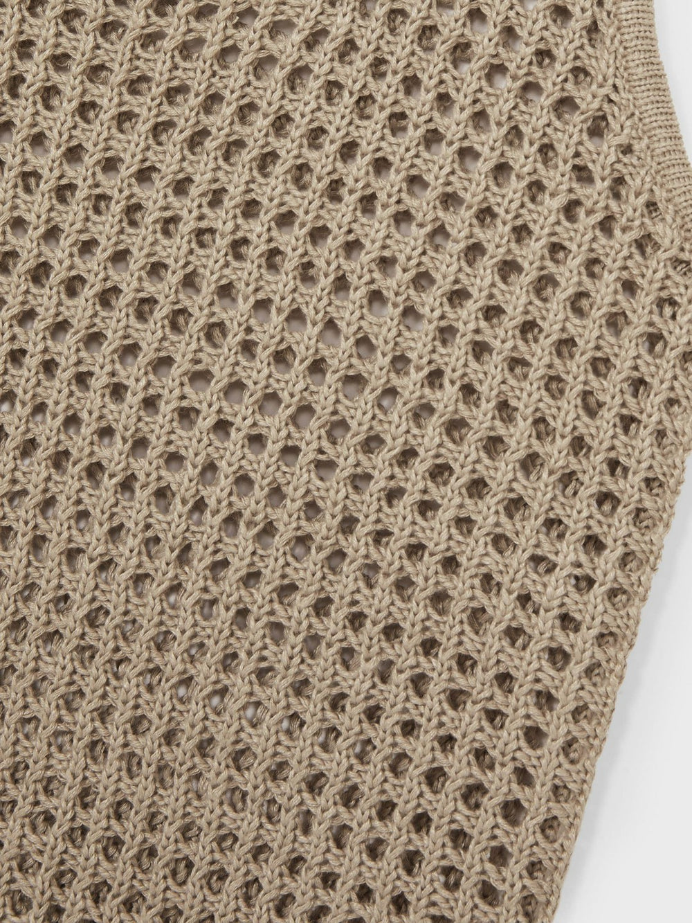 Linen Open Knit Vest Stone | Women