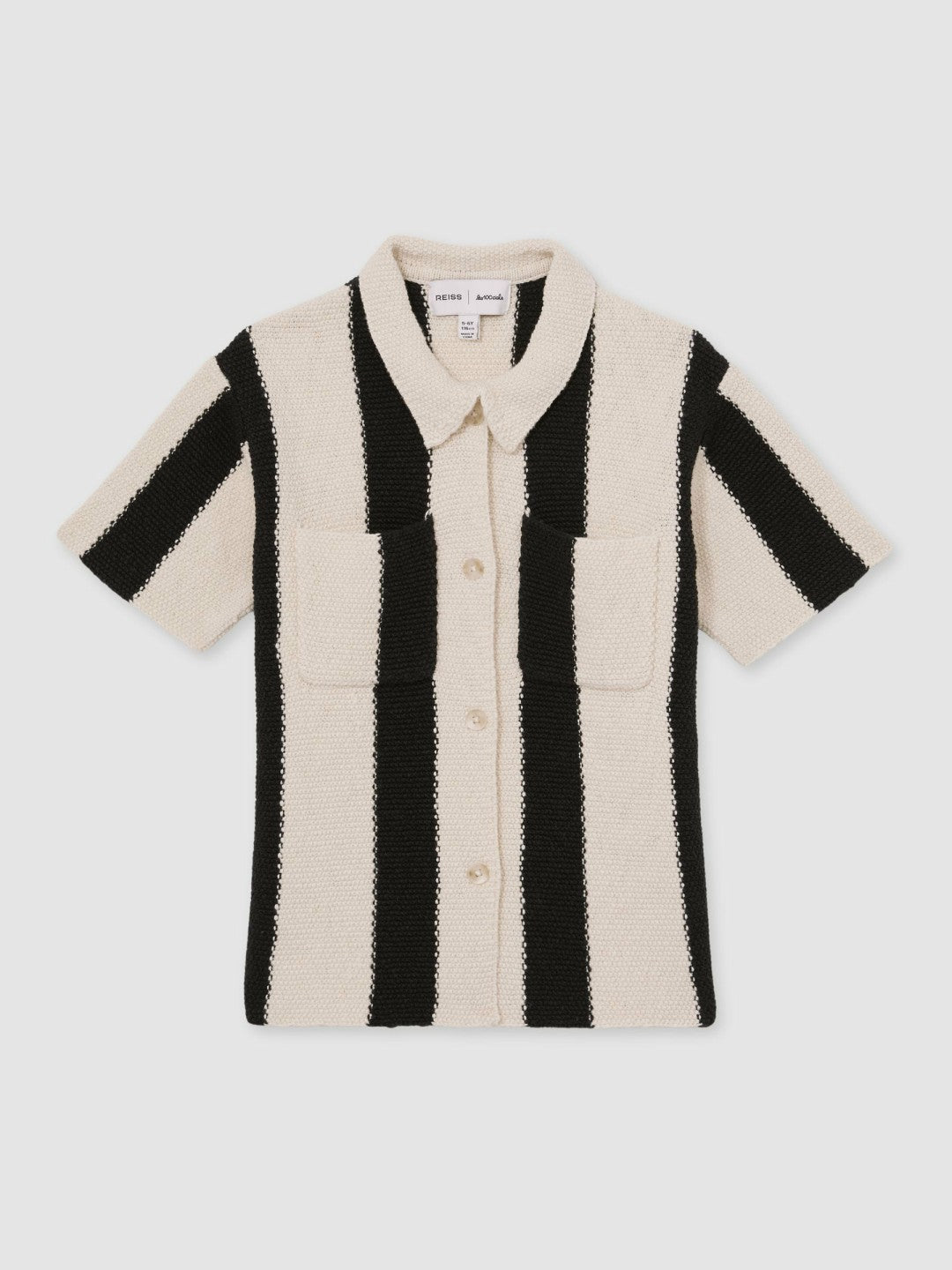 9-13 yrs  | Les 100 Ciels Stripe Knit Shirt Black | Children & Baby