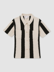 9-13 yrs  | Les 100 Ciels Stripe Knit Shirt Black | Children & Baby