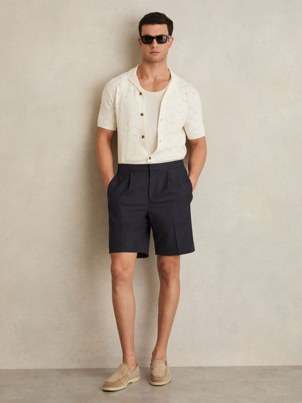 Relaxed Drawstring Shorts Navy | Men