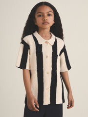 4-9 yrs  | Les 100 Ciels Stripe Knit Shirt Black | Children & Baby