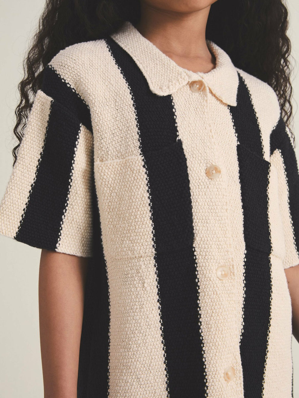 4-9 yrs  | Les 100 Ciels Stripe Knit Shirt Black | Children & Baby