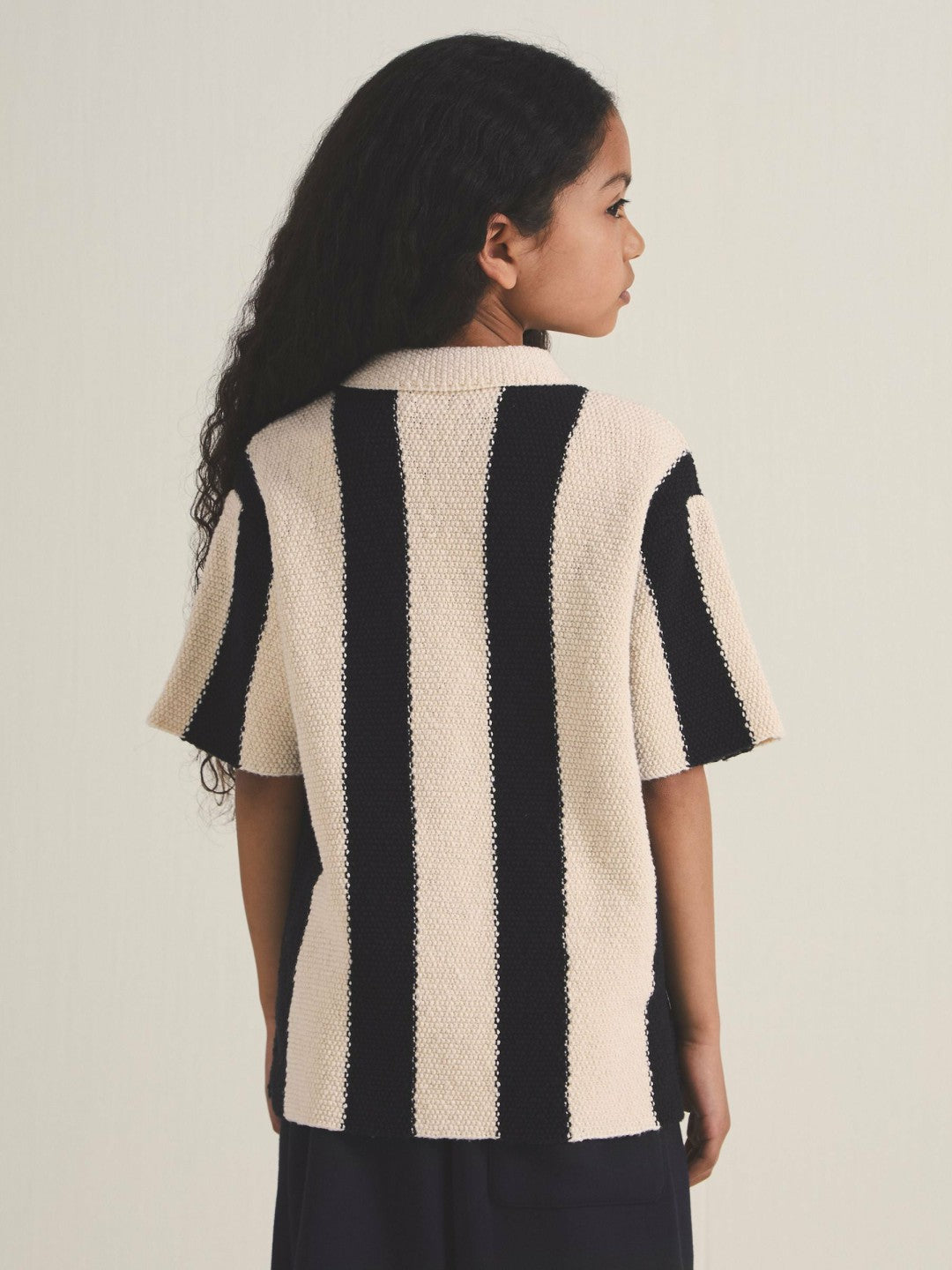 4-9 yrs  | Les 100 Ciels Stripe Knit Shirt Black | Children & Baby
