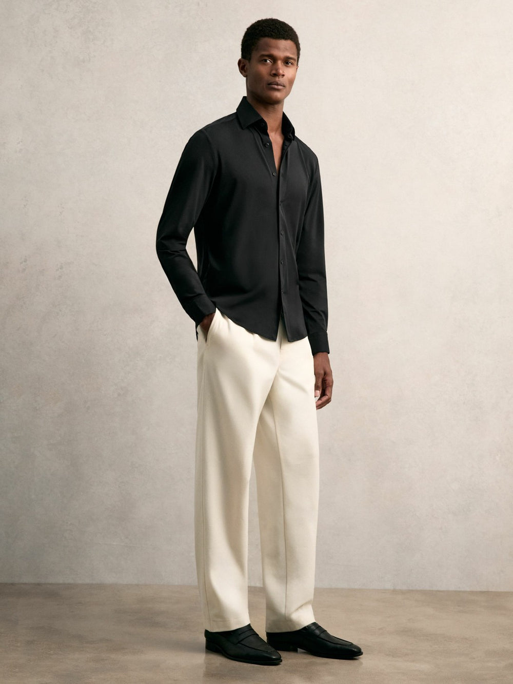 Long-Sleeve Travel Shirt Black | Men