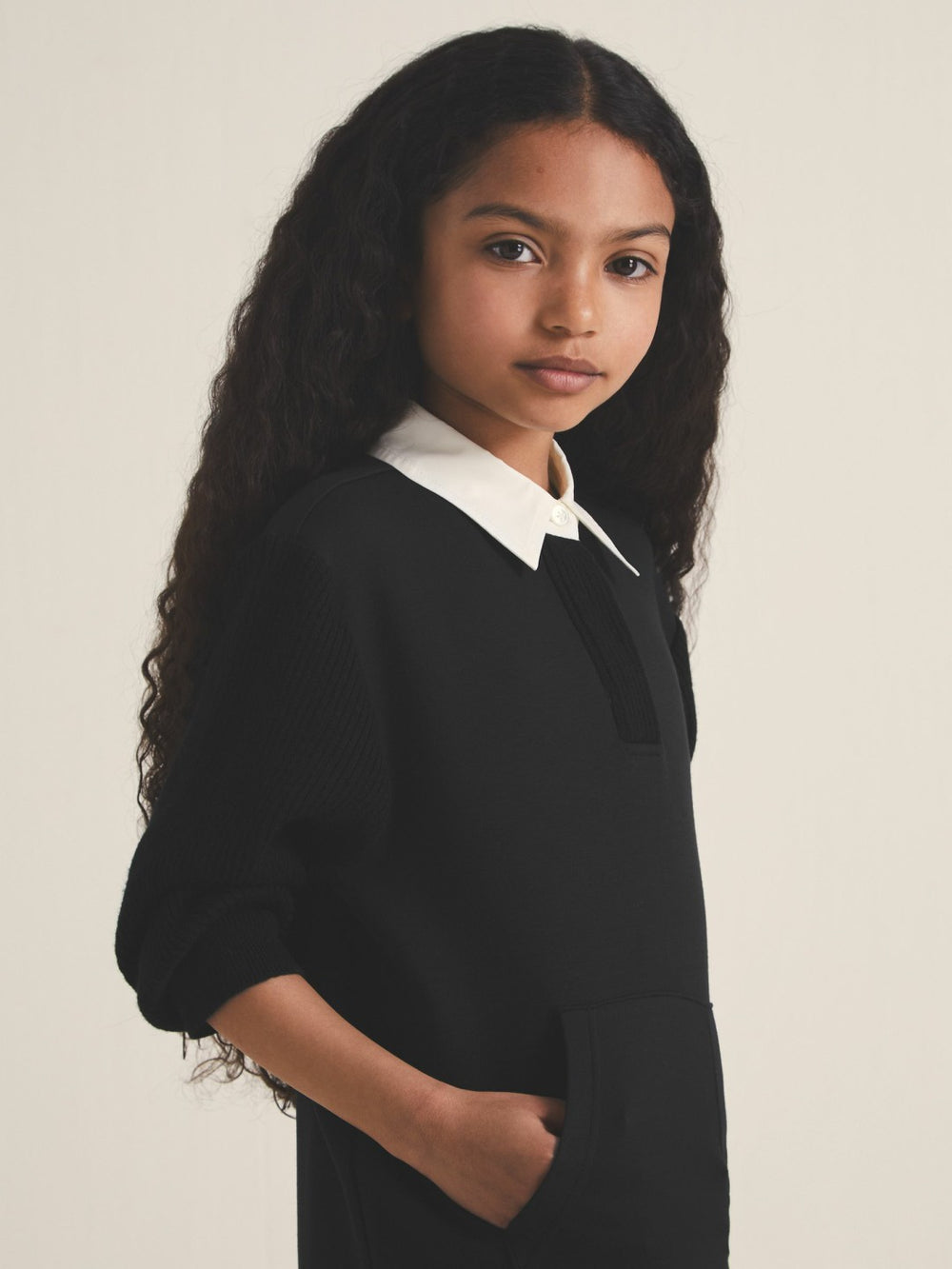 13-14 yrs  | Les 100 Ciels Polo Sweatshirt Black | Children & Baby