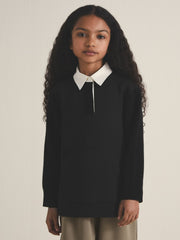 9-13 yrs  | Les 100 Ciels Polo Sweatshirt Black | Children & Baby