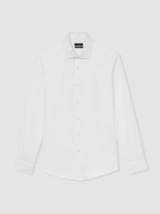 Slim Fit Slim-Fit Cotton-Sateen Shirt White | Men