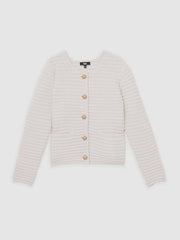 Paige Textured-Knit Cardigan Ivory | Women