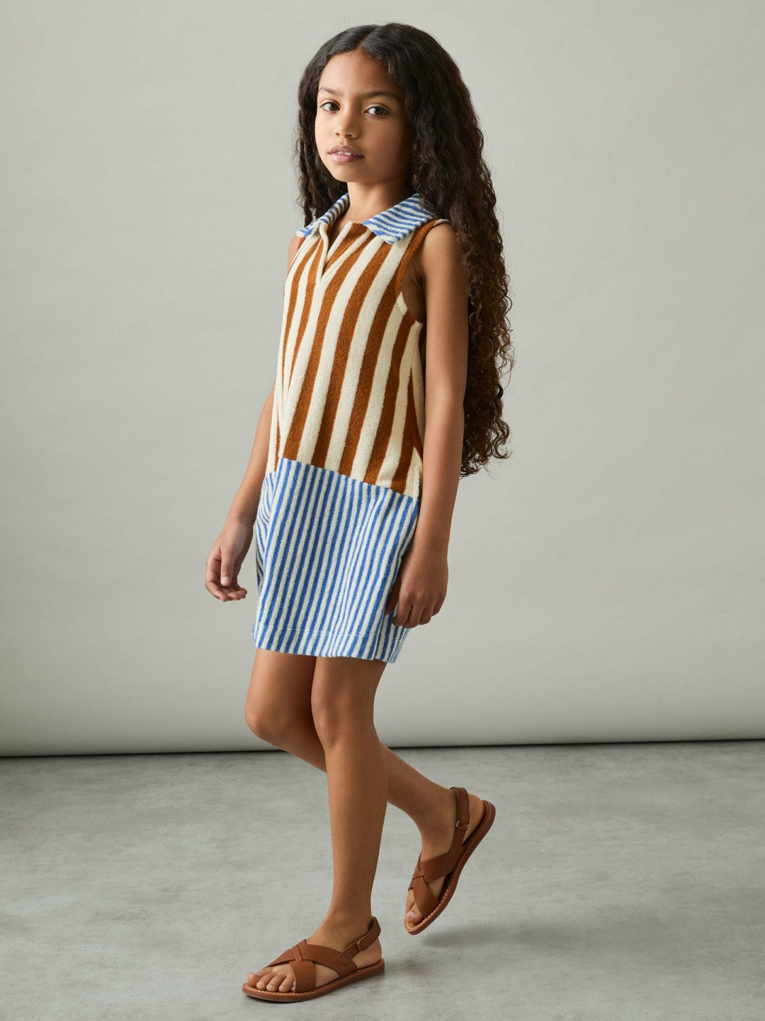4-9 yrs Towelling Stripe Dress Multi | Children & Baby