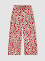 Cotton Linen Printed Trousers Red | Children & Baby