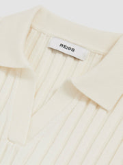 9-13 yrs Rib-Knit Polo Top Ivory | Children & Baby