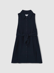 13-14 yrs Tie-Waist Collared Dress Blue | Children & Baby