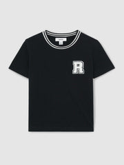 13-14 yrs Cotton Letter Patch T-Shirt Navy | Children & Baby