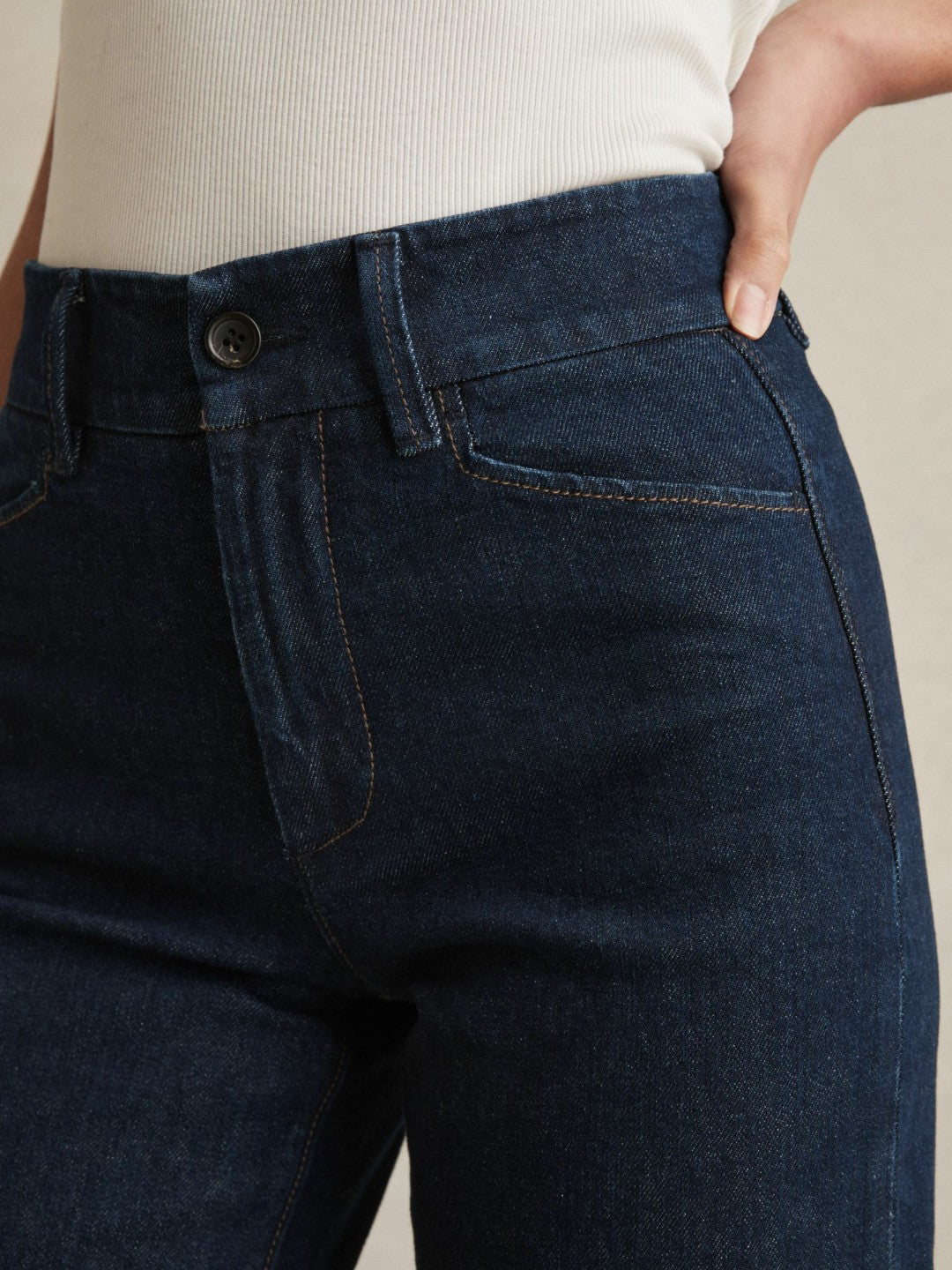 Paige Petite Wide-Leg Jeans Dark Edinburgh Blue | Women