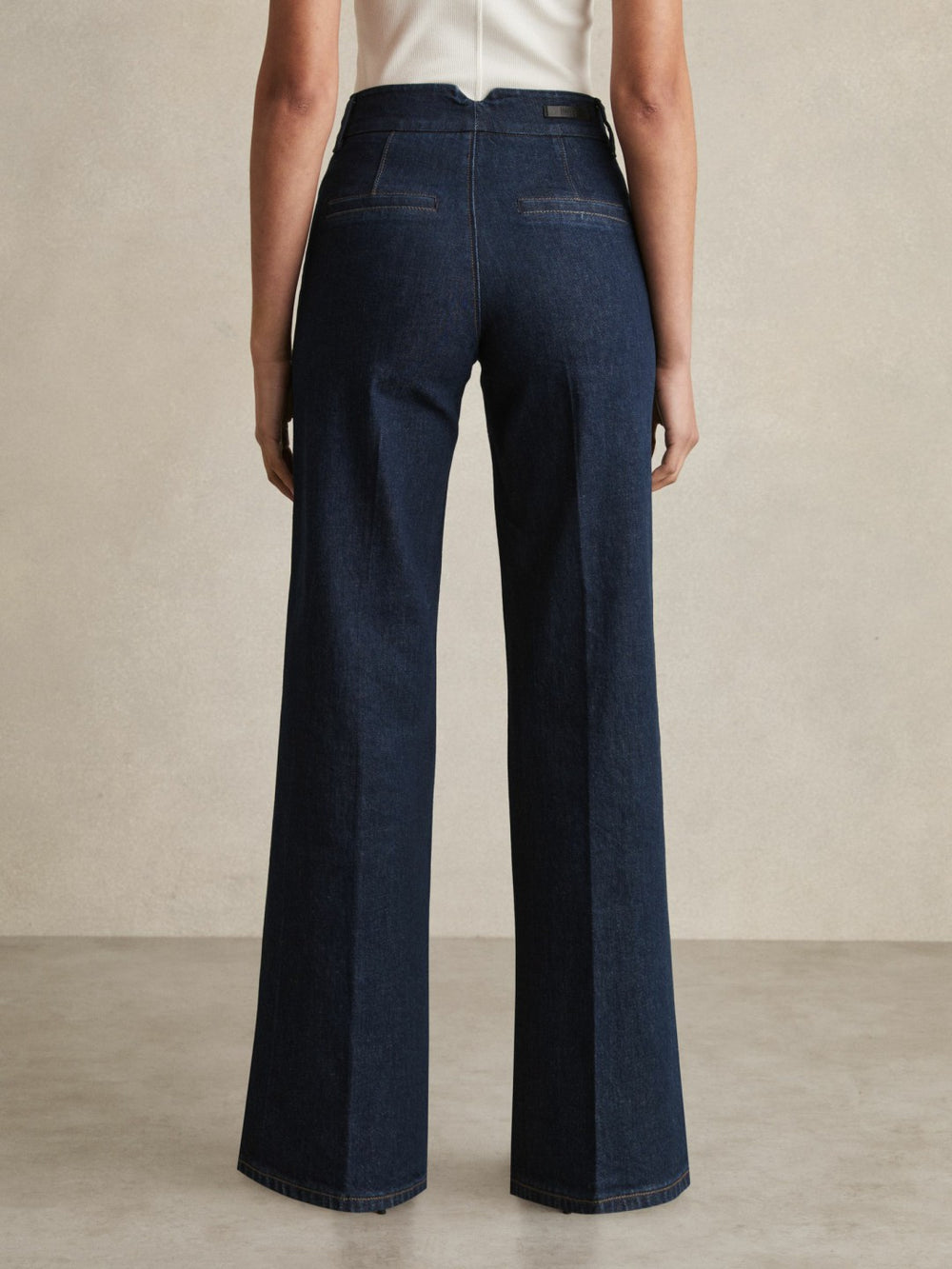 Paige Petite Wide-Leg Jeans Dark Edinburgh Blue | Women