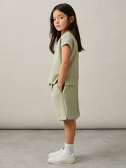 4-9 yrs Modal-Blend Sweatshirt And Shorts Set Sage | Children & Baby