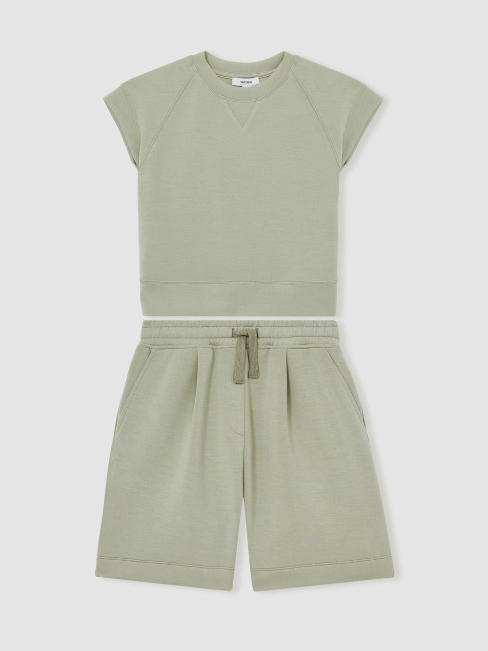 9-13 yrs Modal-Blend Sweatshirt And Shorts Set Sage | Children & Baby