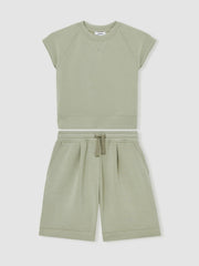 9-13 yrs Modal-Blend Sweatshirt And Shorts Set Sage | Children & Baby