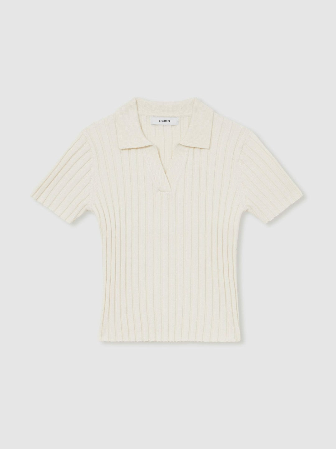 13-14 yrs Rib-Knit Polo Top Ivory | Children & Baby
